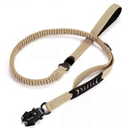 KAVRIONA Safe-Roam Heavy Duty Tactical Bungee Dog Leash with Car Belt Clip