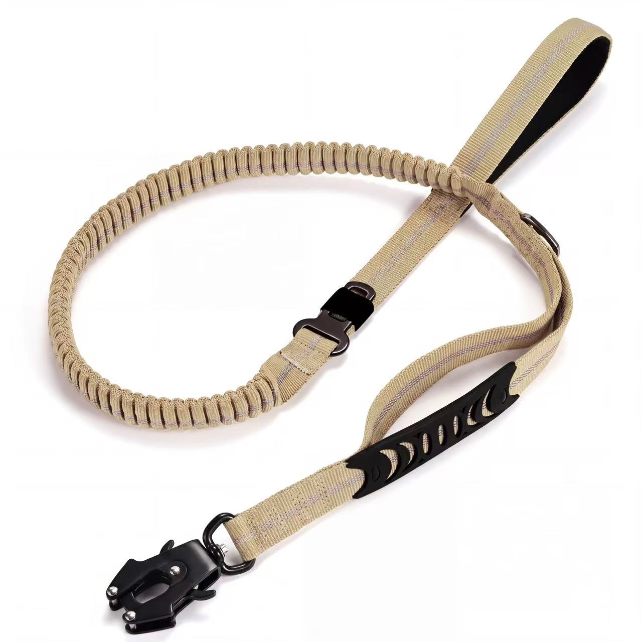 KAVRIONA Safe-Roam Heavy Duty Tactical Bungee Dog Leash with Car Belt Clip