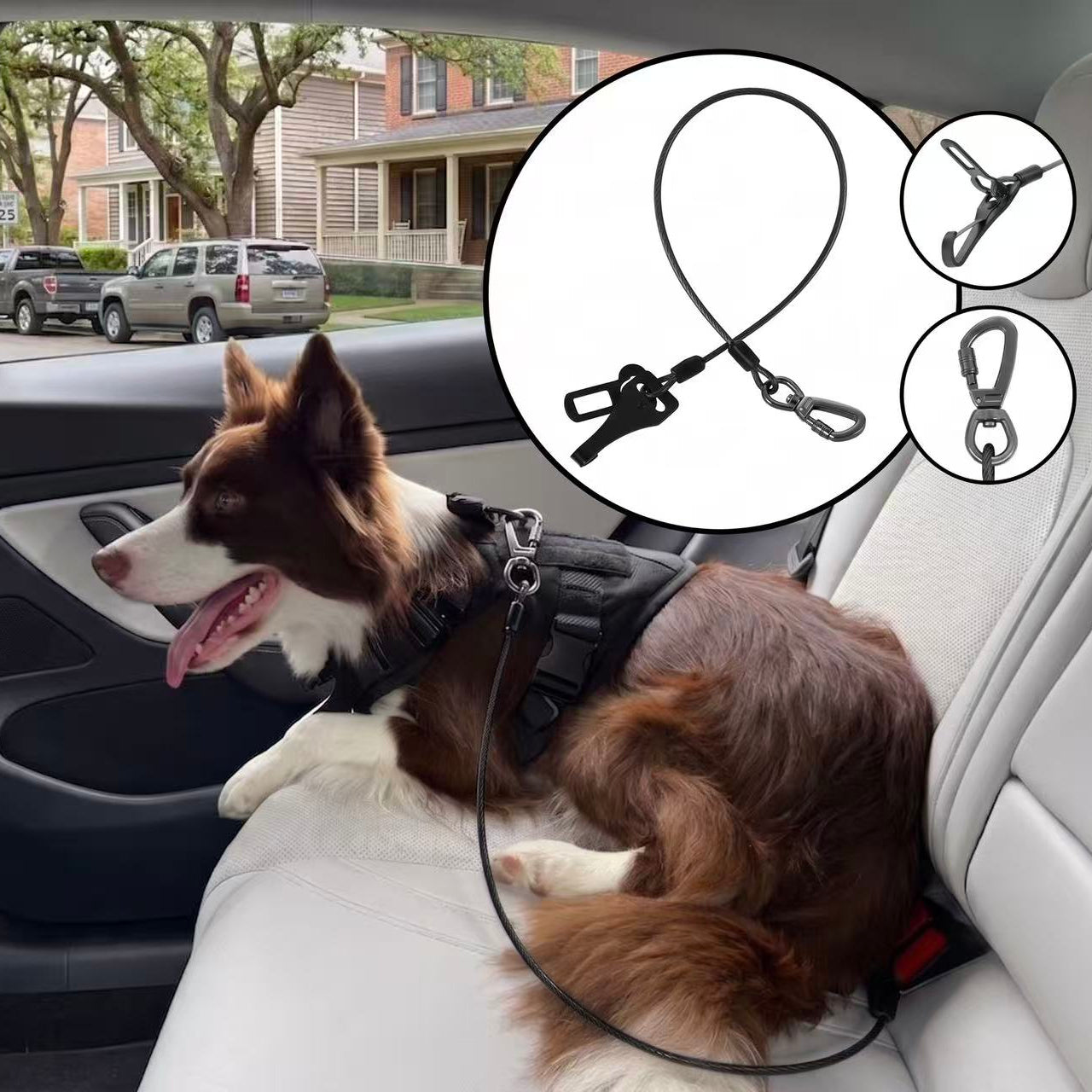 KAVRIONA Chew-Proof ISOFIX Dog Seat Belt