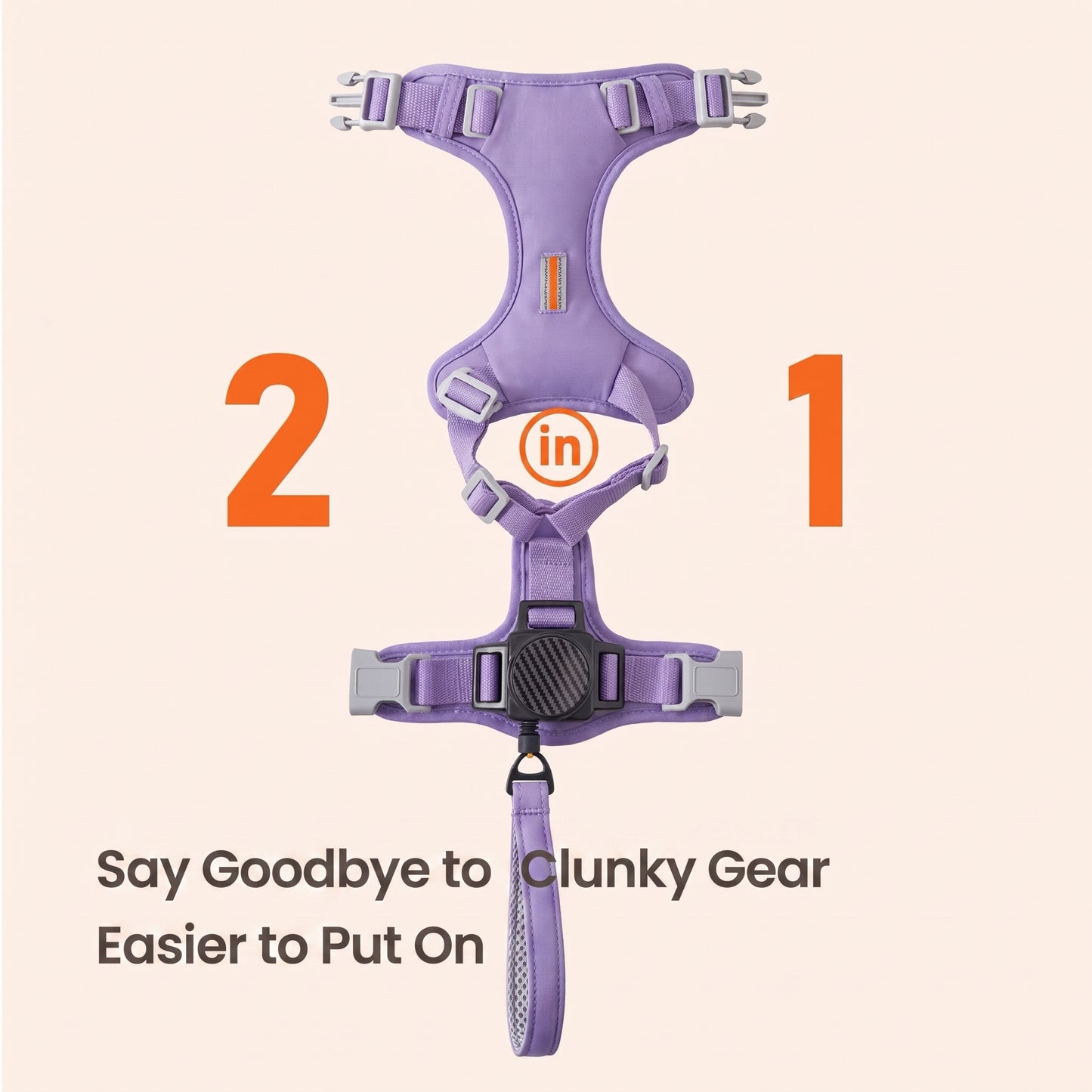 KAVRIONA Pro 2-in-1 Auto-Retract Leash Dog Harness