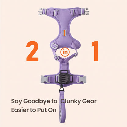KAVRIONA Pro 2-in-1 Auto-Retract Leash Dog Harness