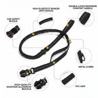 KAVRIONA Safe-Roam Heavy Duty Tactical Bungee Dog Leash with Car Belt Clip