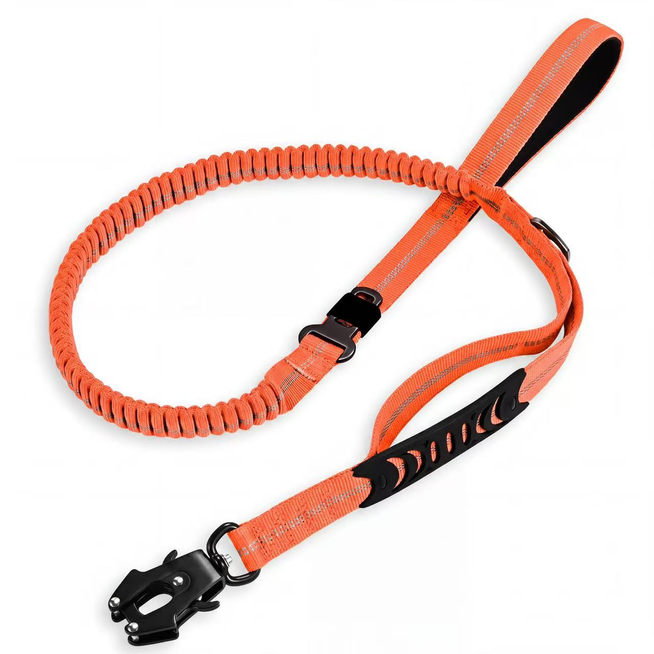 KAVRIONA Safe-Roam Heavy Duty Tactical Bungee Dog Leash with Car Belt Clip