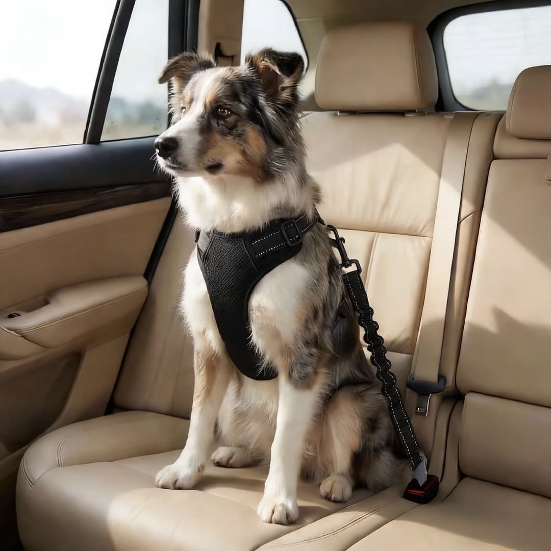 Heavy Duty ISOFIX/LATCH Dog Seat Belt - Anti-Shock Bungee & 360° Swivel (Universal Fit)