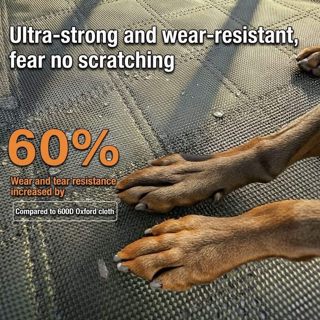 Hard Bottom Dog Car Seat Cover - 1680D Heavy Duty Waterproof Pet Hammock