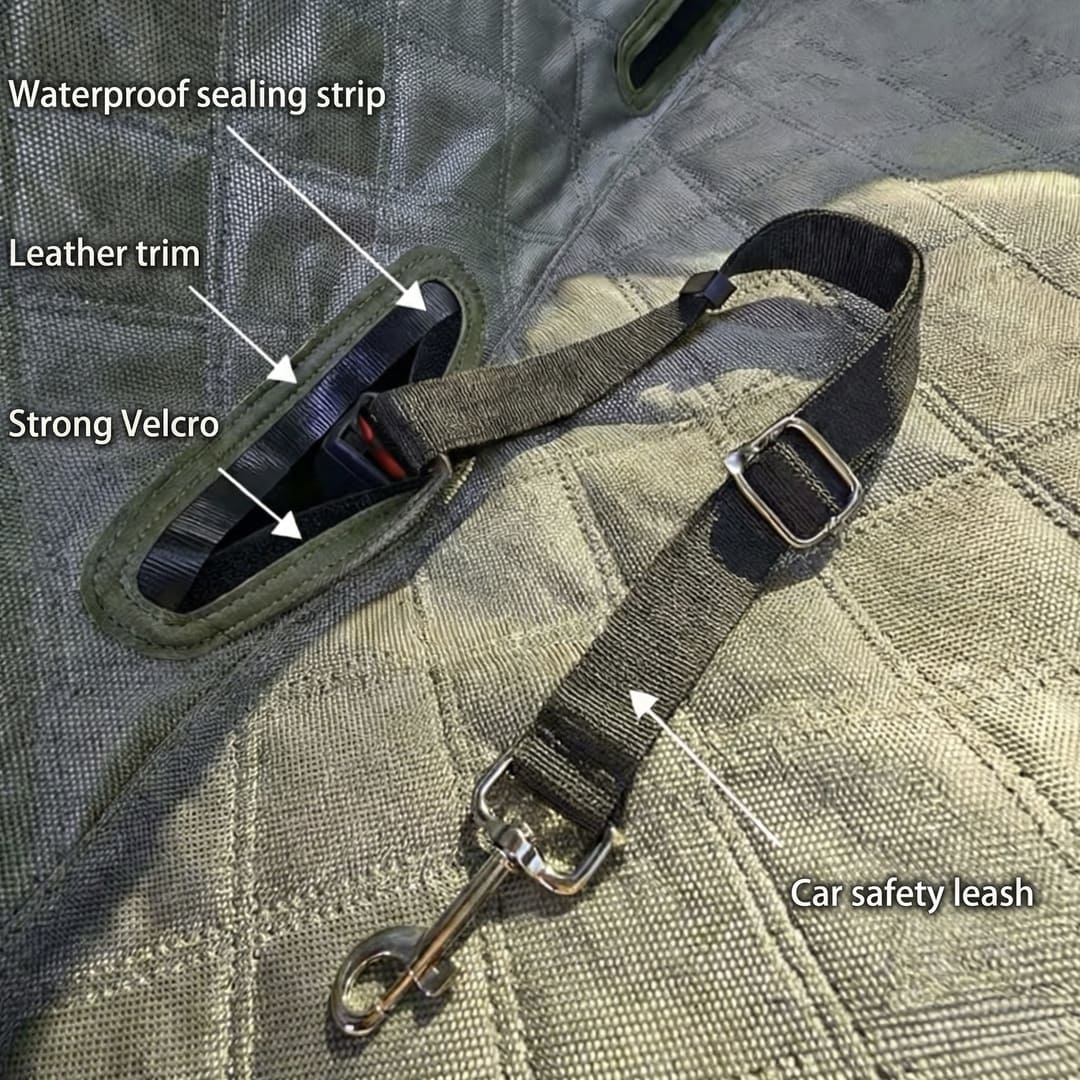 Hard Bottom Dog Car Seat Cover - 1680D Heavy Duty Waterproof Pet Hammock