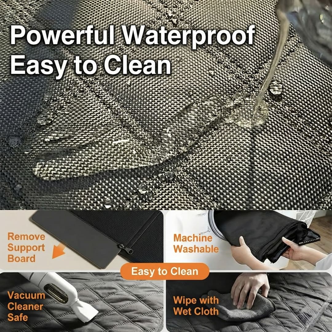 Hard Bottom Dog Car Seat Cover - 1680D Heavy Duty Waterproof Pet Hammock