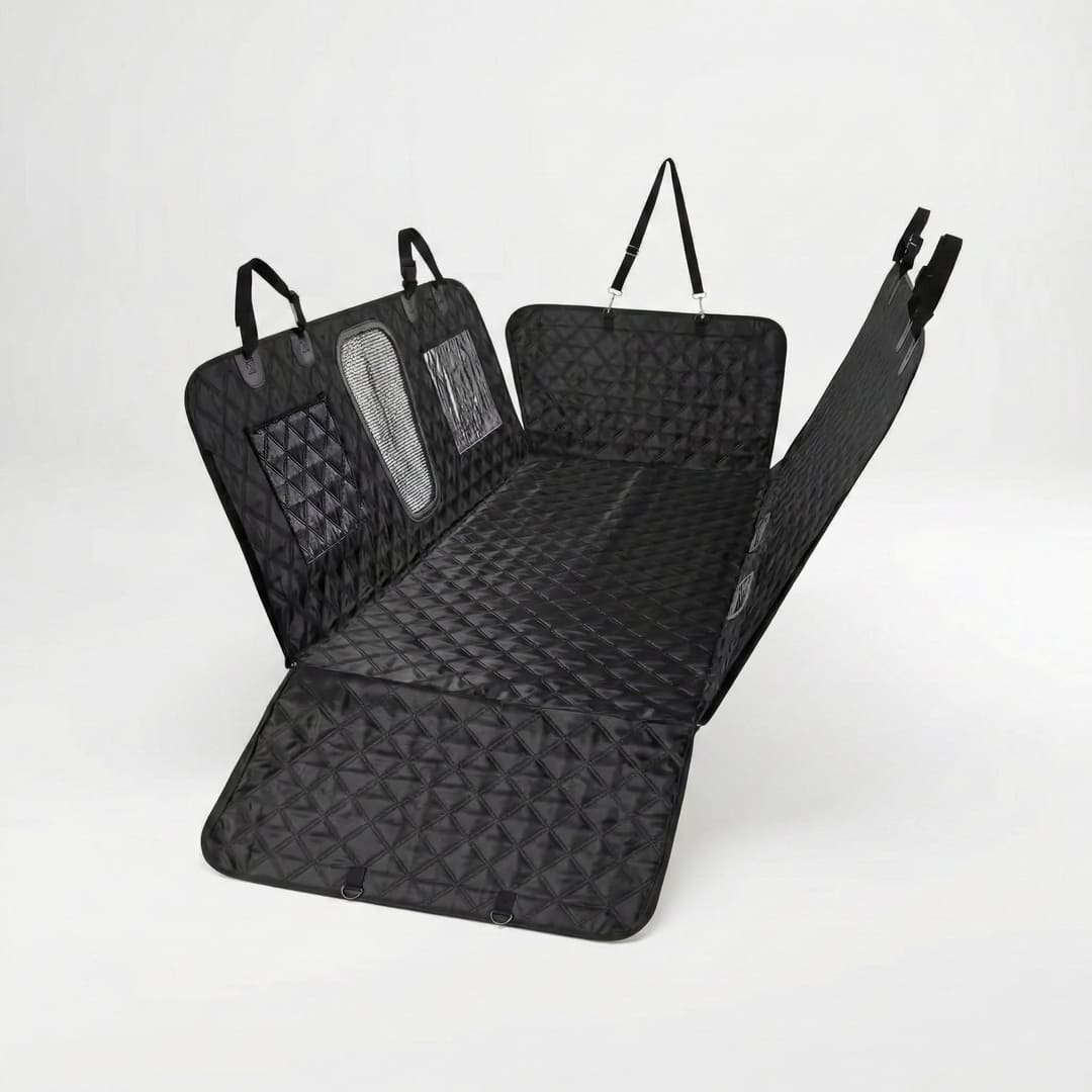 Hard Bottom Dog Car Seat Cover - 1680D Heavy Duty Waterproof Pet Hammock