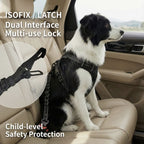 Heavy Duty ISOFIX/LATCH Dog Seat Belt - Anti-Shock Bungee & 360° Swivel (Universal Fit)