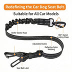 Heavy Duty ISOFIX/LATCH Dog Seat Belt - Anti-Shock Bungee & 360° Swivel (Universal Fit)