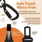 Heavy Duty ISOFIX/LATCH Dog Seat Belt - Anti-Shock Bungee & 360° Swivel (Universal Fit)