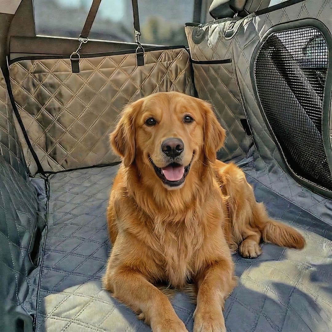 Hard Bottom Dog Car Seat Cover - 1680D Heavy Duty Waterproof Pet Hammock