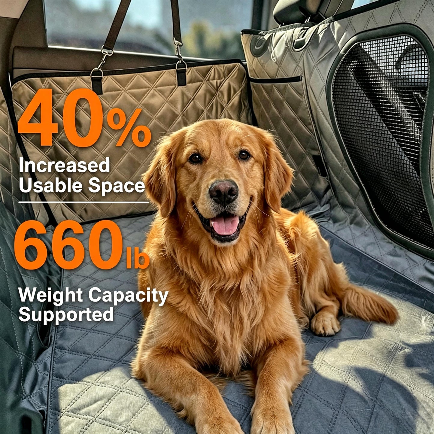 Kavriona 3.0™- Hard Bottom Dog Car Backseat Extender