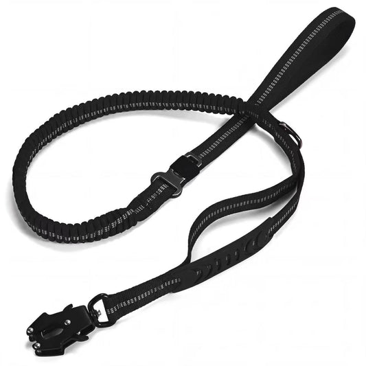 KAVRIONA Safe-Roam Heavy Duty Tactical Bungee Dog Leash with Car Belt Clip