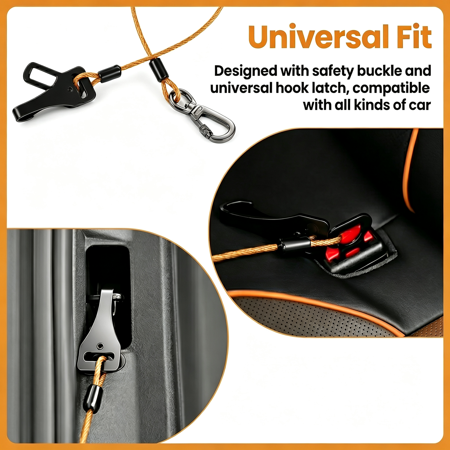 KAVRIONA Chew-Proof ISOFIX Dog Seat Belt