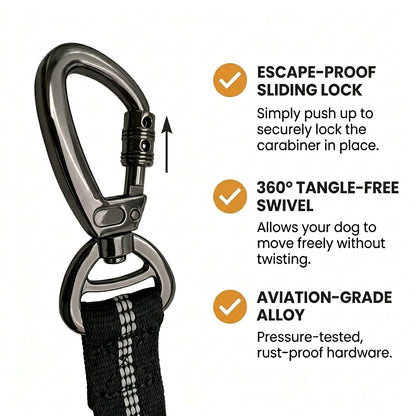 KAVRIONA Heavy Duty Bungee Dog Seat Belt