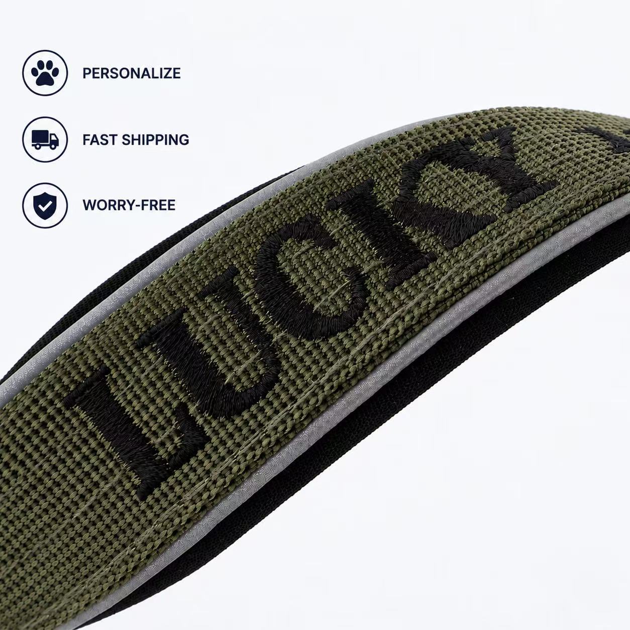 Personalized Embroidered Dog Collar